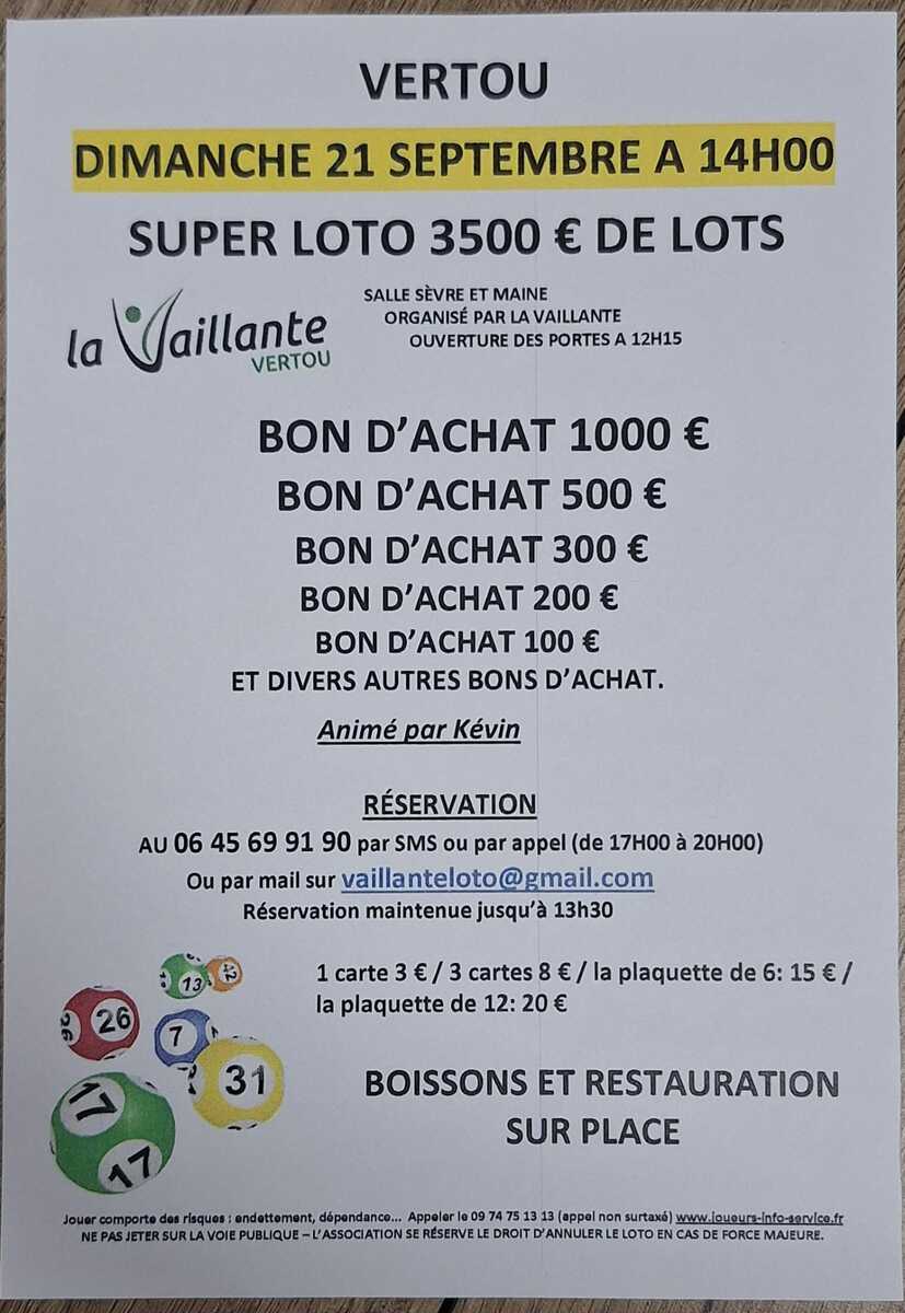 Super Loto salle Sèvre et Maine