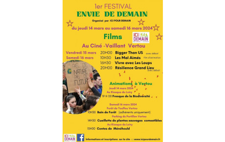 Festival &quot;Envie de Demain&quot; en partenariat avec le Ciné Vaillant